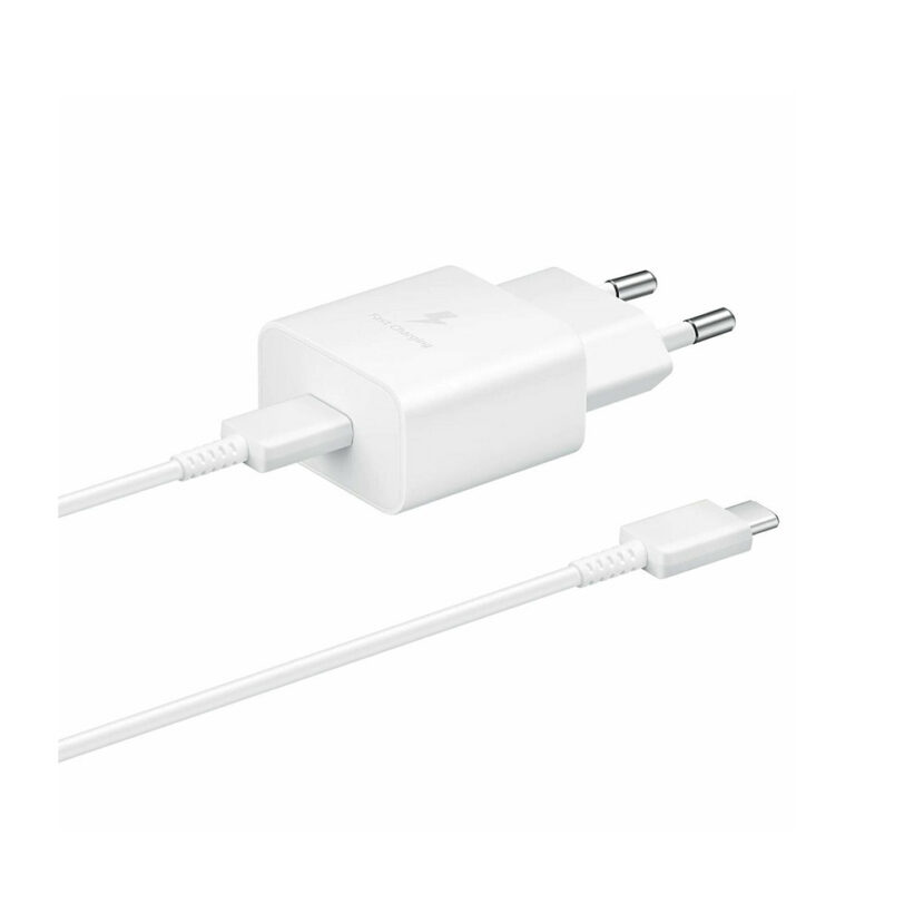 Samsung Φορτιστής με Θύρα USB-C και Καλώδιο USB-C 15W Power Delivery - Λευκός