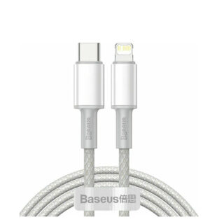 Baseus High Density Braided USB-C to Lightning Cable 20W Λευκό 2m