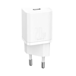 Baseus Φορτιστής Χωρίς Καλώδιο με Θύρα USB-C 20W Power Delivery Λευκός (Super Si)