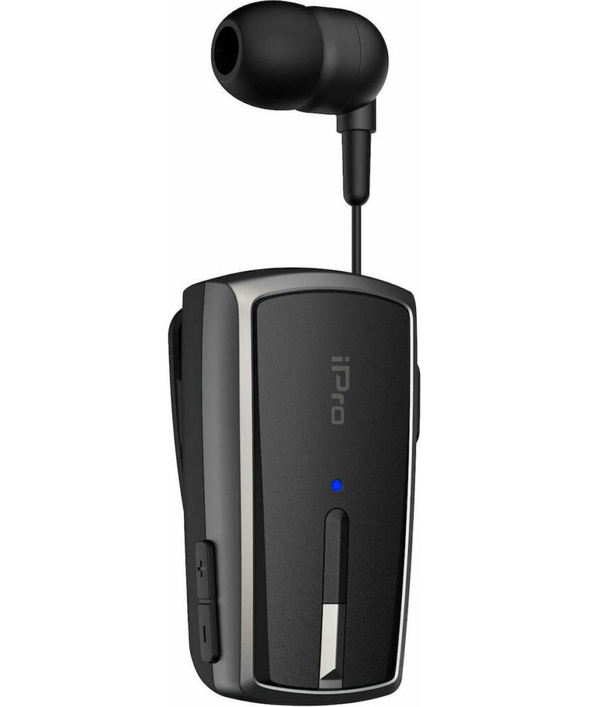 iPro RH120 In-ear Bluetooth Handsfree Ακουστικό Πέτου Μαύρο / Γκρι