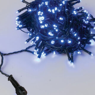 100 Led Λαμπάκια Με Πρόγραμμα, Επέκταση Και Μετασχηματιστή IP 44, Πράσινο Καλώδιο / Μπλε Λαμπάκι, 5 Μέτρα