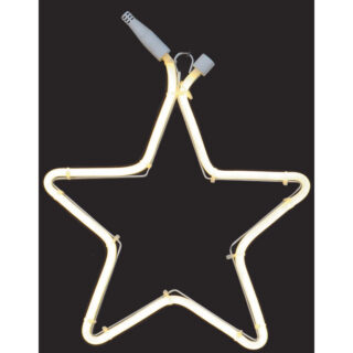 Μονό Σταθερό Αστέρι Με 120 Led Θερμό Φωτισμό, Πλακέ Φωτοσωλήνα, 30cm