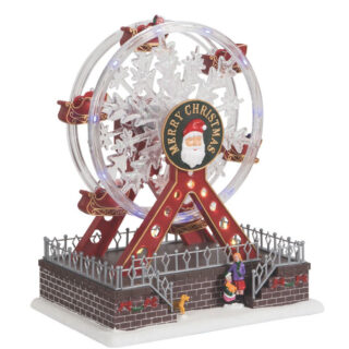 Χριστουγεννιάτικο Διακοσμητικό Όπτικαλ Ρόδα Λούνα Πάρκ Με Μουσική Και Κίνηση, Μπαταρίας (23 x 16 x 28cm)