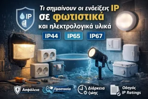 Τι σημαίνουν οι ενδείξεις IP σε φωτιστικά και ηλεκτρολογικά υλικά