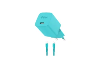 Φορτιστής TTEC SmartCharger GAN 45W PD Travel Fast Charger+ USB-C - USB-C 3A Cable Neon Blue